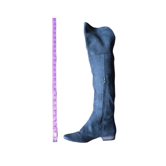 Joie Brown Suede over the Knee Leather Flat Heeled Boots Y2K - Picture 6 of 7